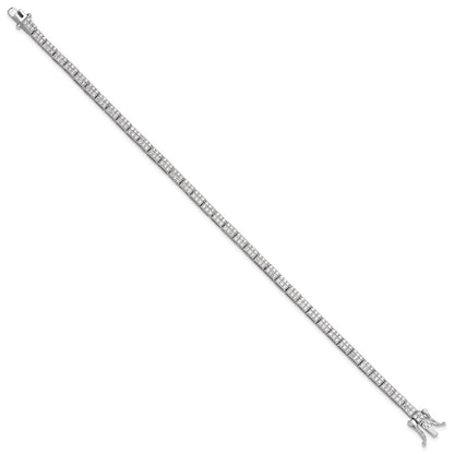 Sterling Silver Rhodium-Plated Micro Pave CZ 7.5in Bracelet