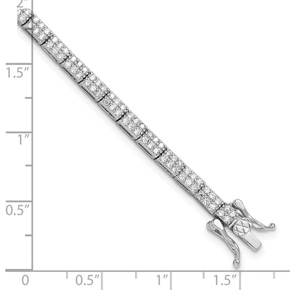 Sterling Silver Rhodium-Plated Micro Pave CZ 7.5in Bracelet