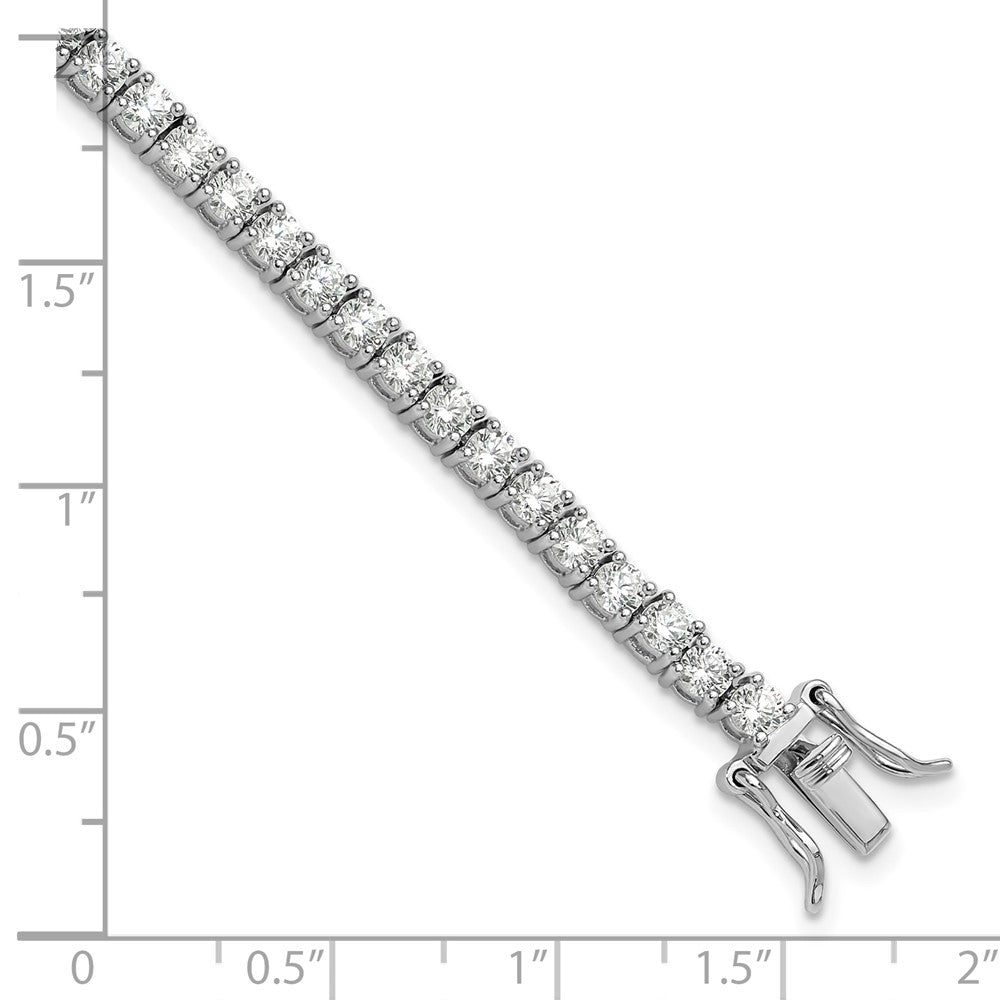 Sterling Silver Rhodium-Plated Polished CZ Tennis Bracelet