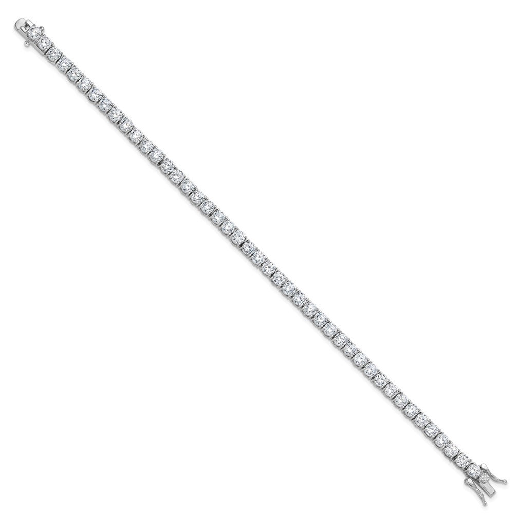 Sterling Silver Rhodium-Plated 4mm CZ 7.5in Tennis Bracelet