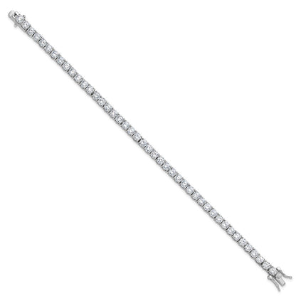 Sterling Silver Rhodium-Plated 4mm CZ 7.5in Tennis Bracelet