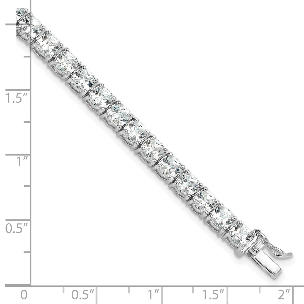 Sterling Silver Rhodium-Plated Polished CZ Tennis Bracelet
