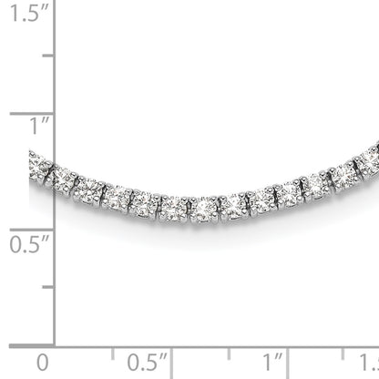 Sterling Silver Rhodium-Plated Polished CZ Tennis Necklace