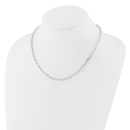 Sterling Silver 4.2mm Paperclip Link W/ 2in Ext Necklace