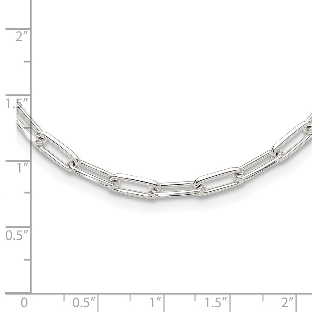 Sterling Silver 4.2mm Paperclip Link W/ 2in Ext Necklace