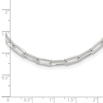 Sterling Silver 4.2mm Paperclip Link W/ 2in Ext Necklace