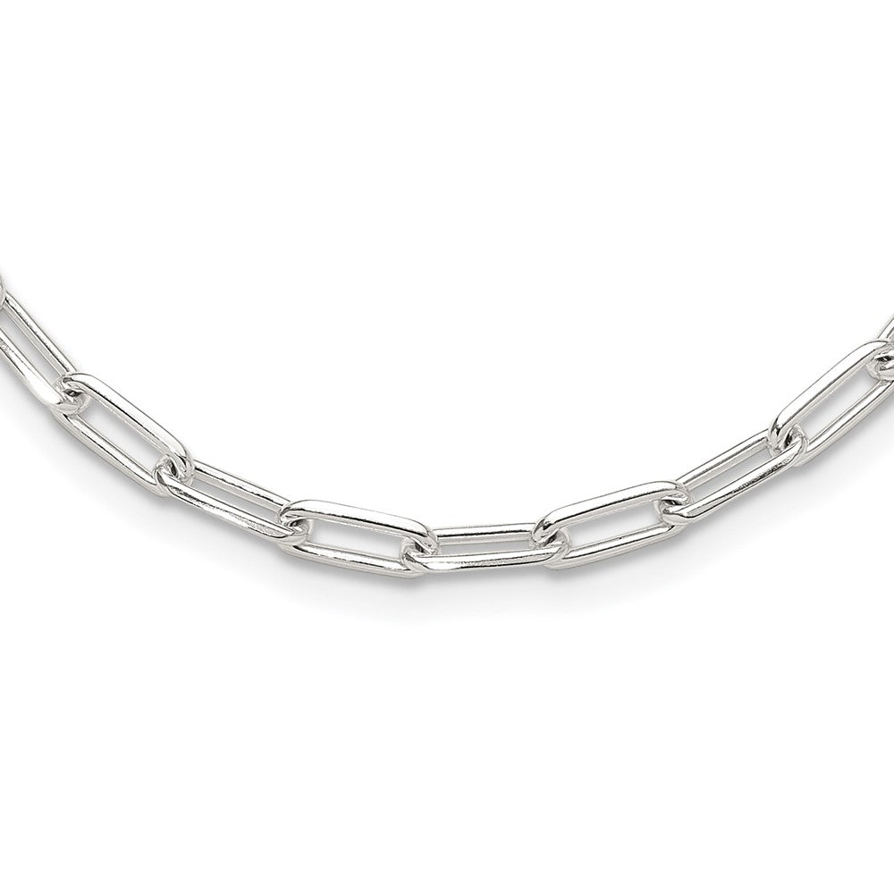 Sterling Silver 4.2mm Paperclip Link W/ 2in Ext Necklace