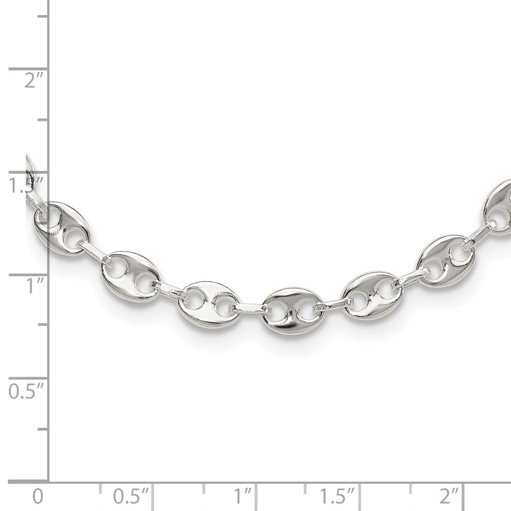 Sterling Silver Rhodium-Plated 16in with 2in Ext. Fancy Link Necklace