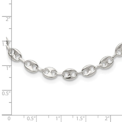 Sterling Silver Rhodium-Plated 16in with 2in Ext. Fancy Link Necklace