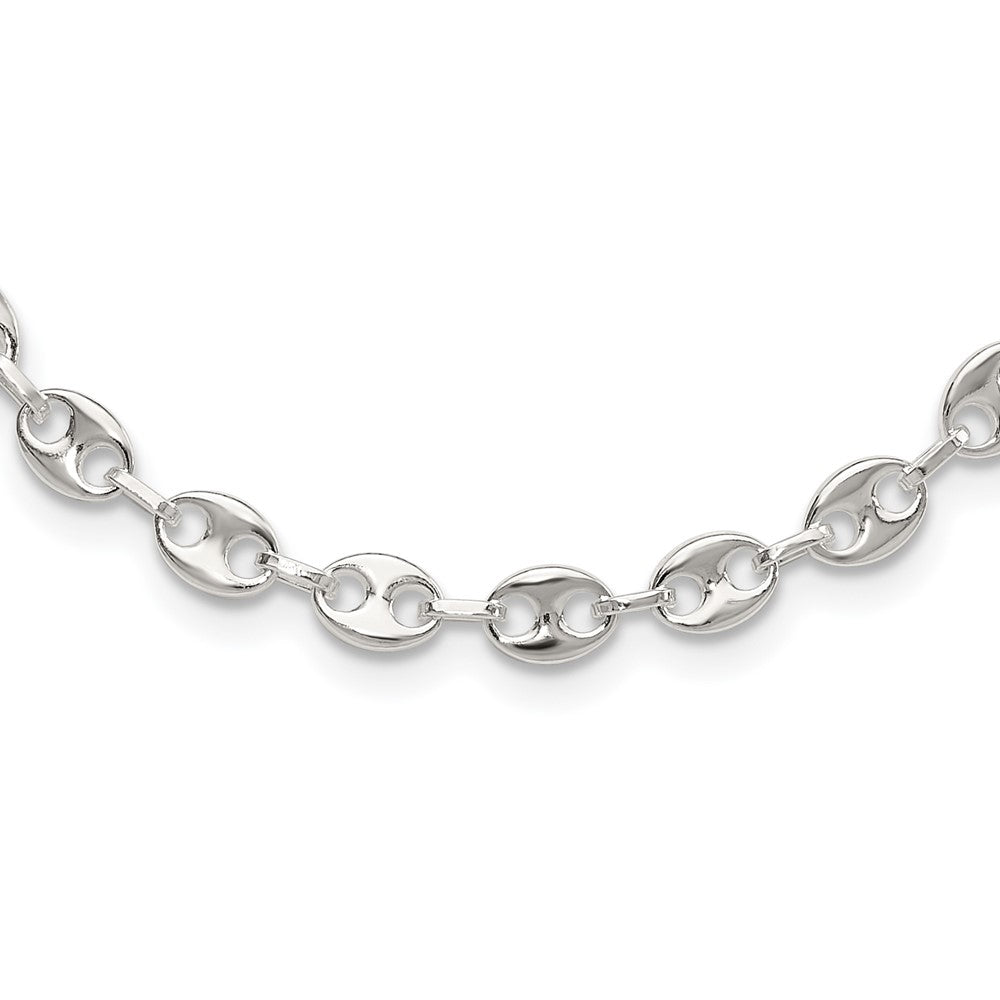 Sterling Silver Rhodium-Plated 16in with 2in Ext. Fancy Link Necklace