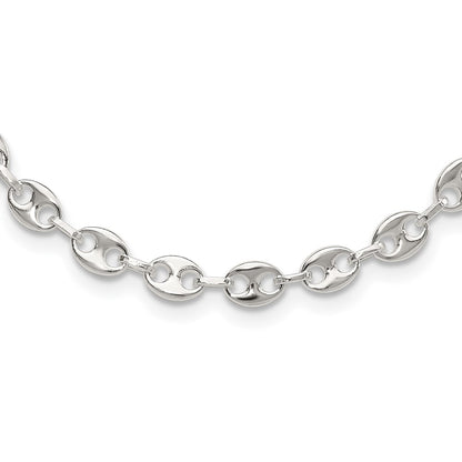 Sterling Silver Rhodium-Plated 16in with 2in Ext. Fancy Link Necklace