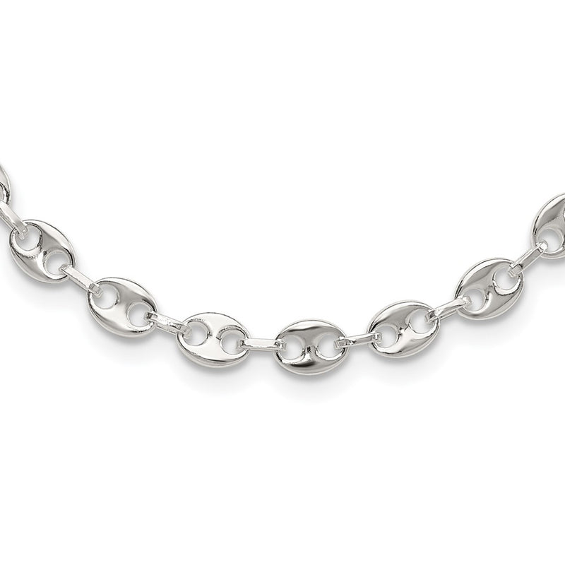 Sterling Silver Rhodium-Plated 16in with 2in Ext. Fancy Link Necklace