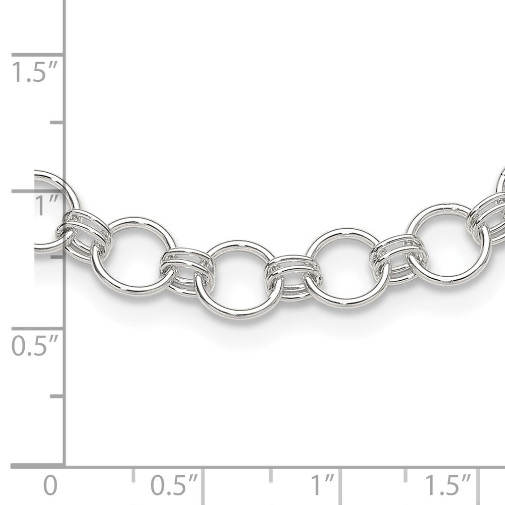 Sterling Silver Polished Circle Link 16 w/2in Ext Necklace