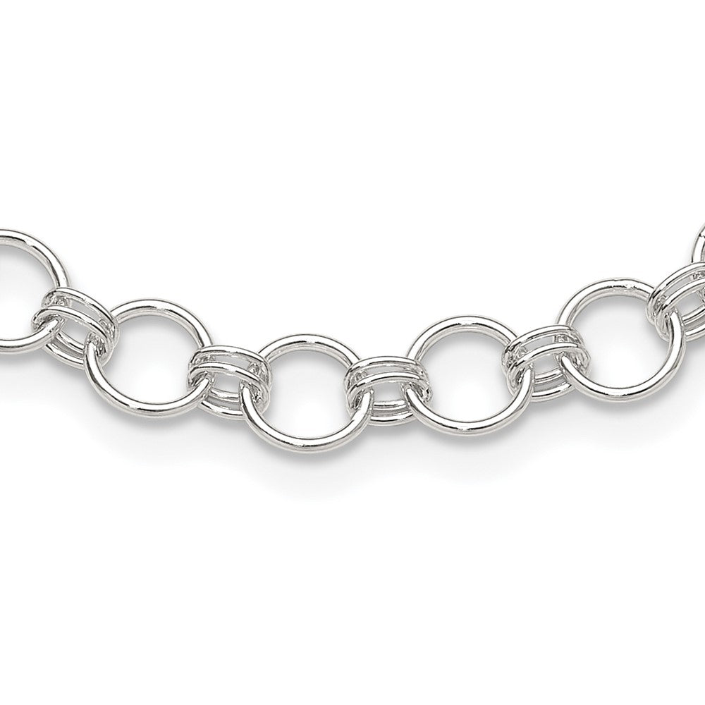 Sterling Silver Polished Circle Link 16 w/2in Ext Necklace