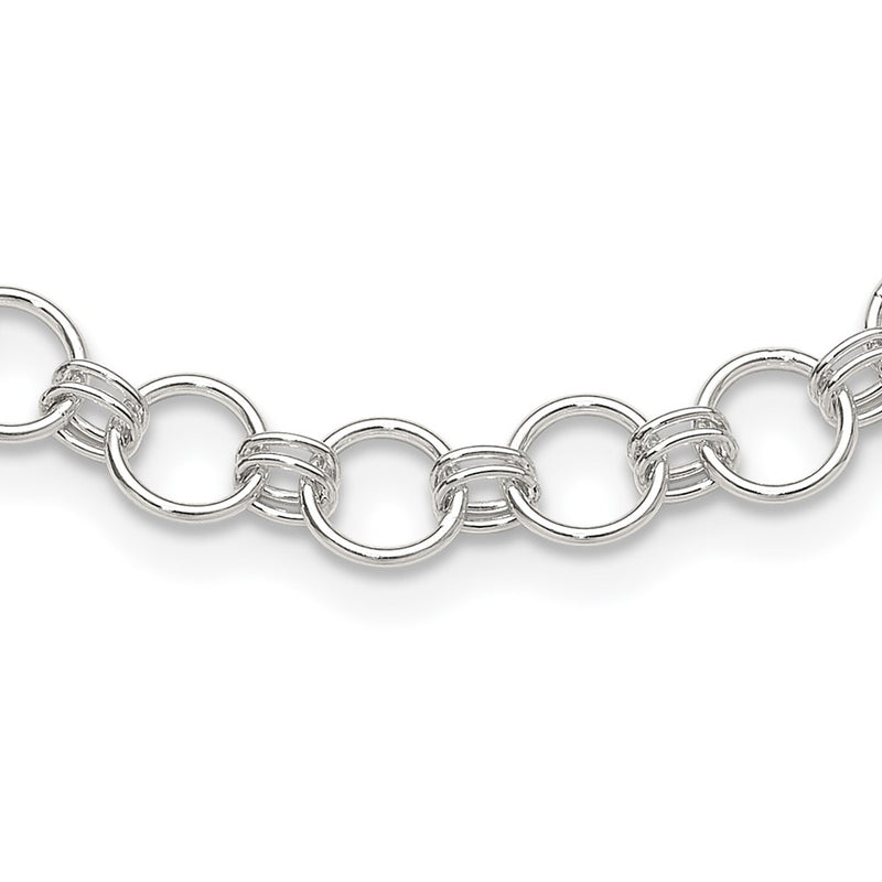 Sterling Silver Polished Circle Link 16 w/2in Ext Necklace