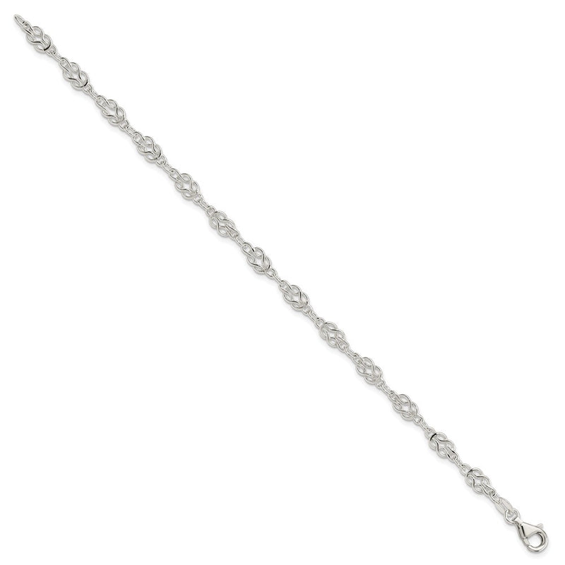 7.25 Inch Sterling Silver 4.5mm Herculean Knot Link Bracelet