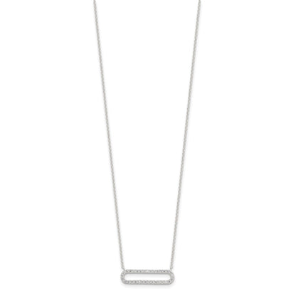 Sterling Silver E-Coated CZ 18.25in w/2in Ext Necklace