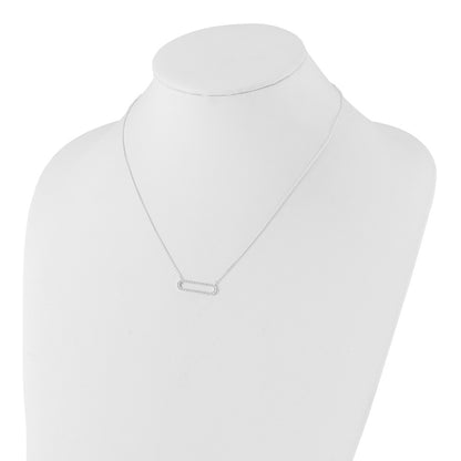 Sterling Silver E-Coated CZ 18.25in w/2in Ext Necklace