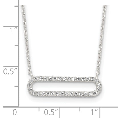 Sterling Silver E-Coated CZ 18.25in w/2in Ext Necklace