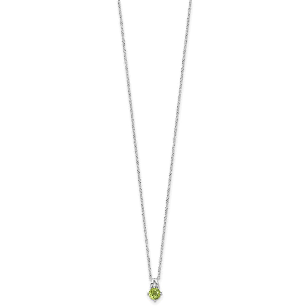 Sterling Silver Rhodium-Plated .54PE Peridot 16in w/2in Ext Necklace