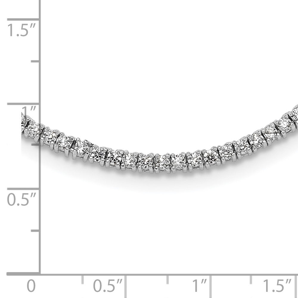 Sterling Silver Rhodium-Plated 2mm CZ 16in Tennis Necklace