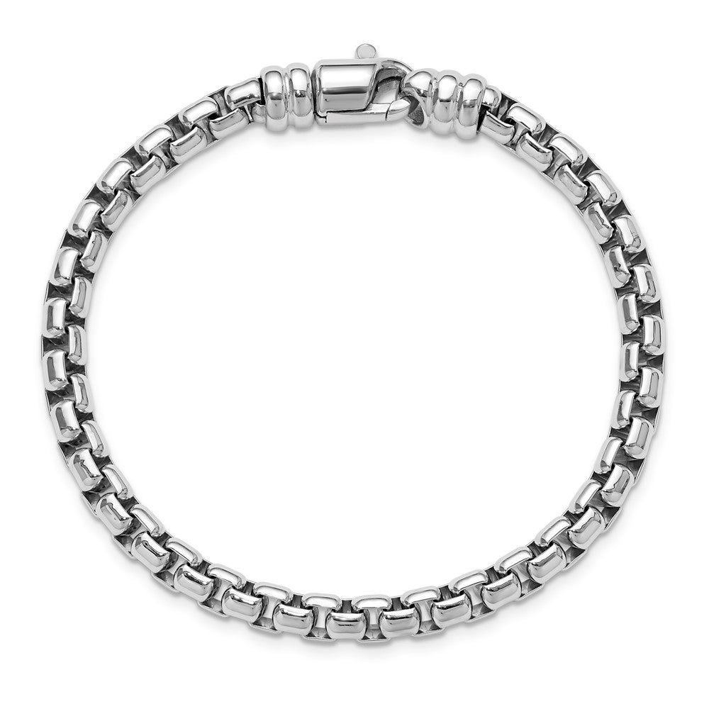 Sterling Silver Rhodium-Plated 5.4mm Venetian Box Chain Bracelet