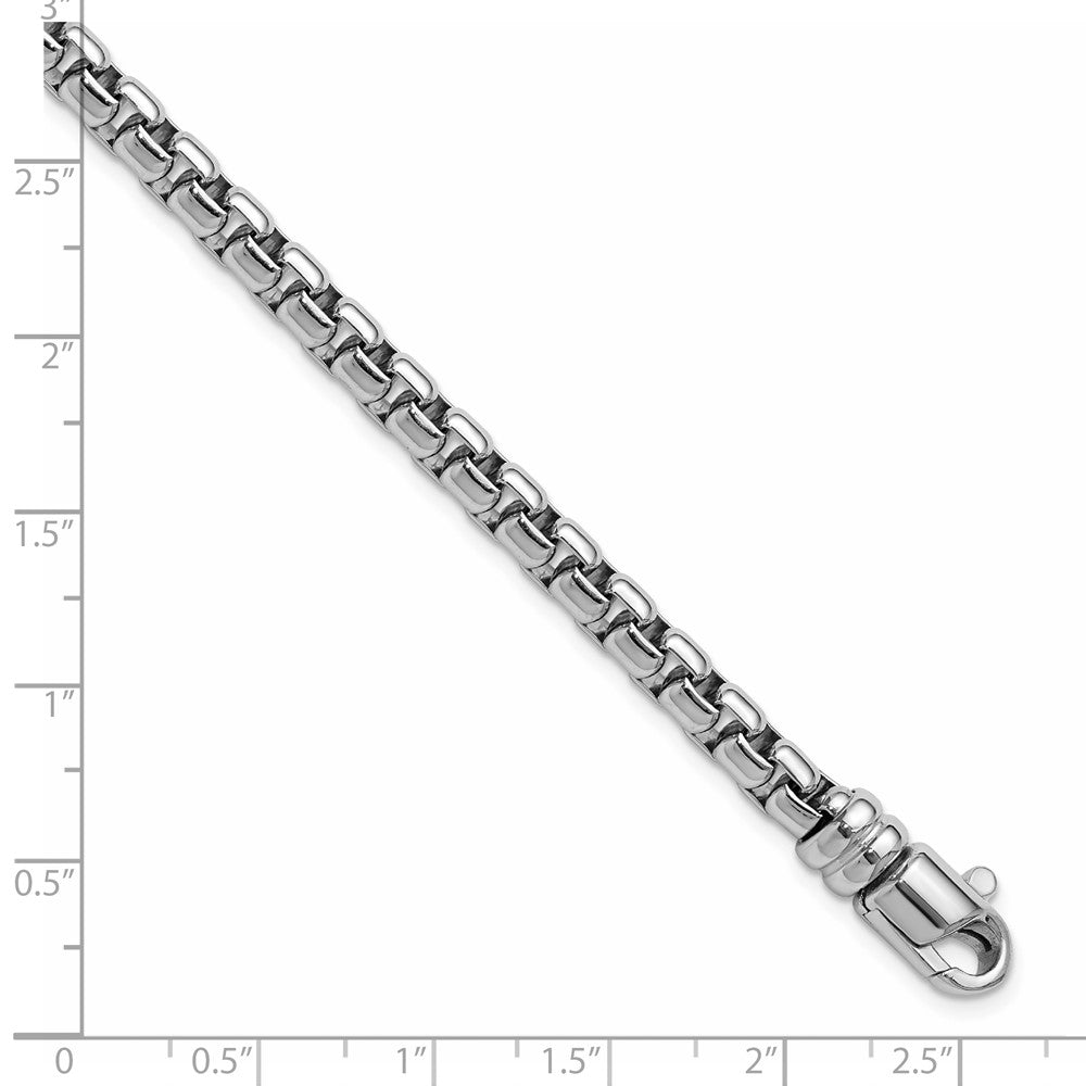 Sterling Silver Rhodium-Plated 5.4mm Venetian Box Chain Bracelet