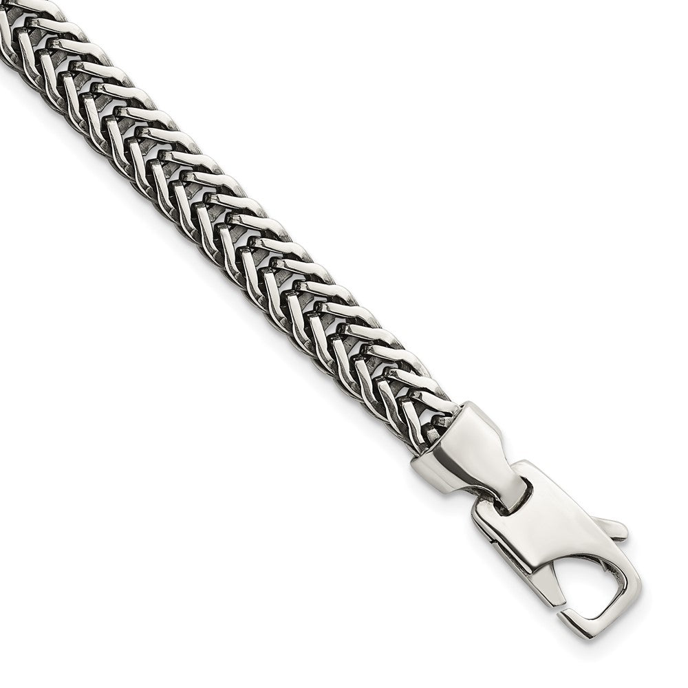 Sterling Silver Antiqued Polished Wheat 6mm Chain Bracelet