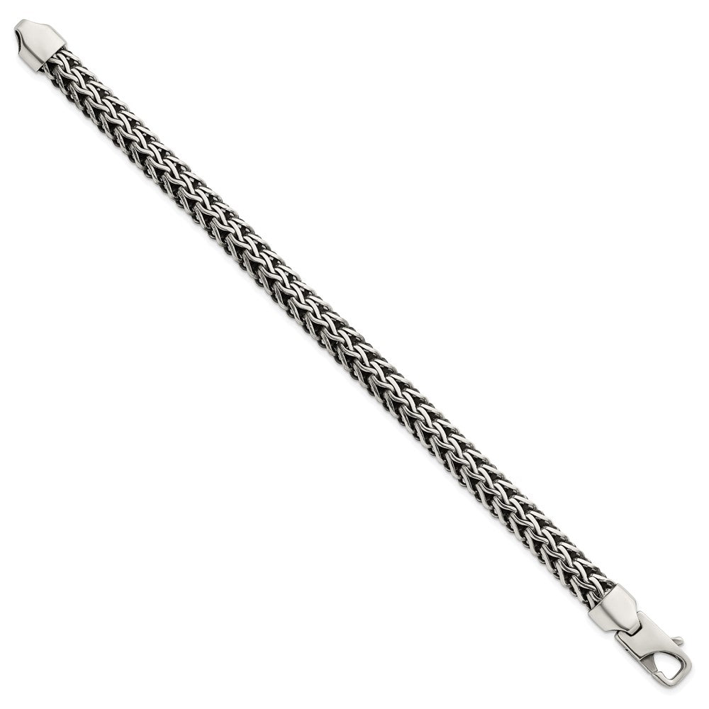 Sterling Silver Antiqued Polished 8.25mm Chain Bracelet
