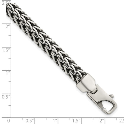 Sterling Silver Antiqued Polished 8.25mm Chain Bracelet