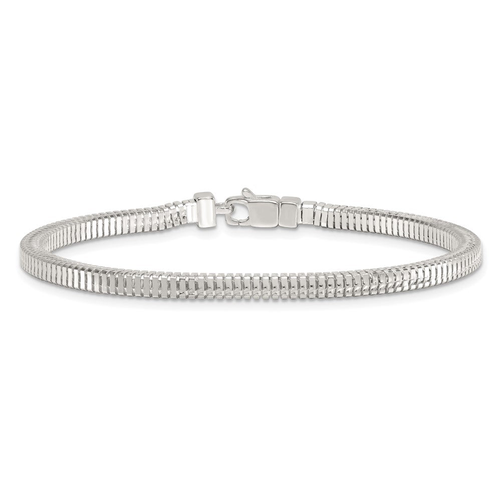 Sterling Silver Polished Fancy 3.5mm Square Link Chain Bracelet