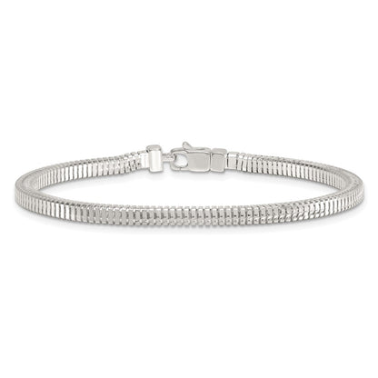 Sterling Silver Polished Fancy 3.5mm Square Link Chain Bracelet