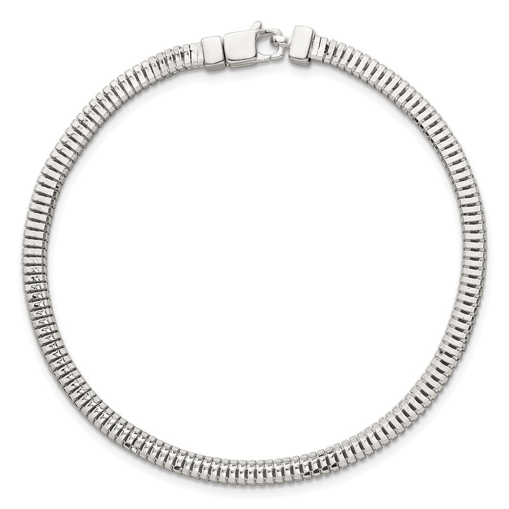 Sterling Silver Polished Fancy 3.5mm Square Link Chain Bracelet