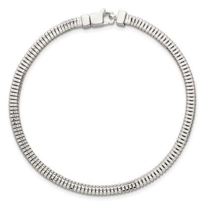 Sterling Silver Polished Fancy 3.5mm Square Link Chain Bracelet