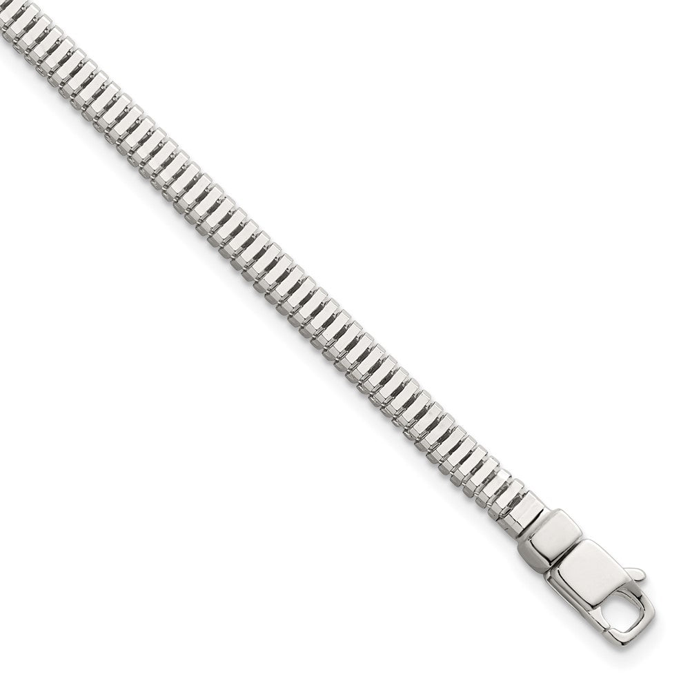 Sterling Silver Polished Fancy 3.5mm Square Link Chain Bracelet