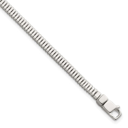 Sterling Silver Polished Fancy 3.5mm Square Link Chain Bracelet