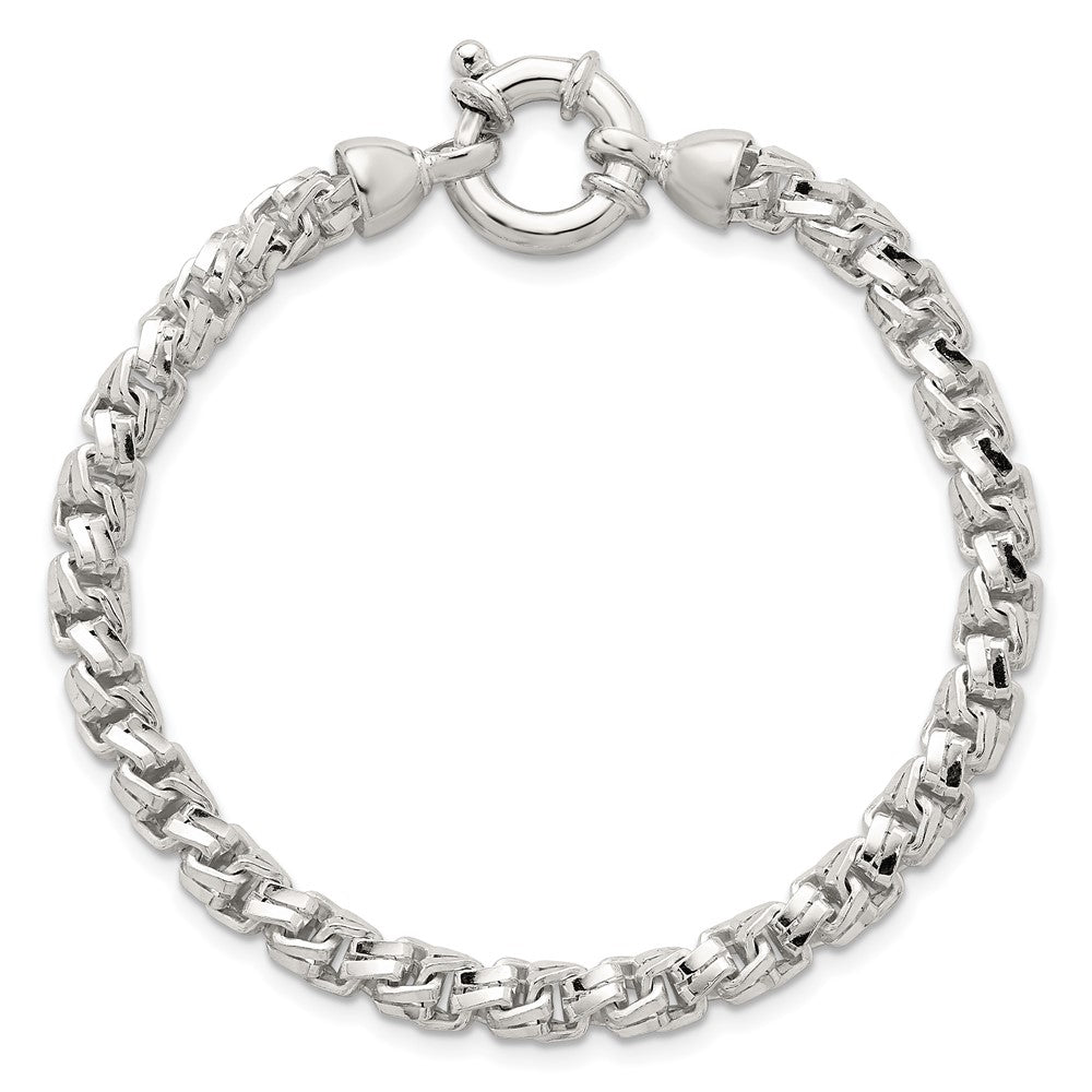Sterling Silver Polished 5.65mm Fancy Link Chain Bracelet