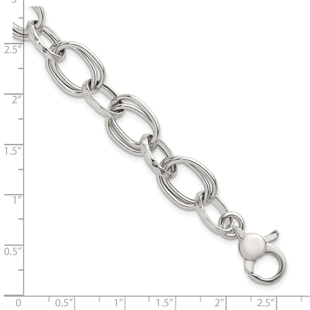 Sterling Silver Polished w/1in Ext Fancy Link Bracelet
