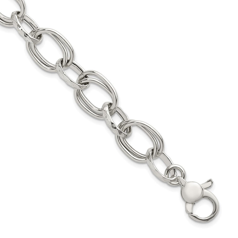 Sterling Silver Polished w/1in Ext Fancy Link Bracelet