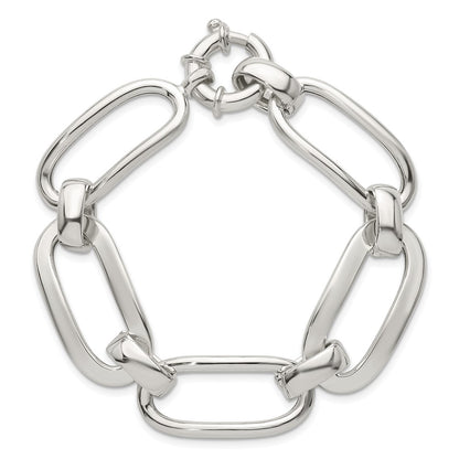 Sterling Silver Polished 7.5in Fancy Link Bracelet