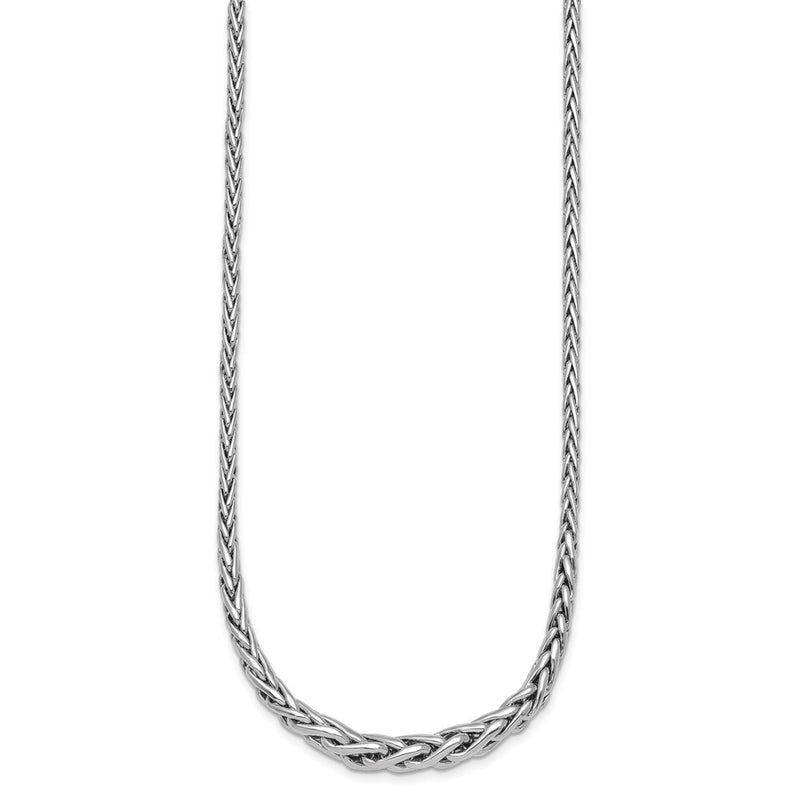 Sterling Silver Rhodium Plated Fancy Graduated Link 16in W/ 2in Ext Necklace