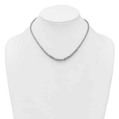 Sterling Silver Rhodium Plated Fancy Graduated Link 16in W/ 2in Ext Necklace