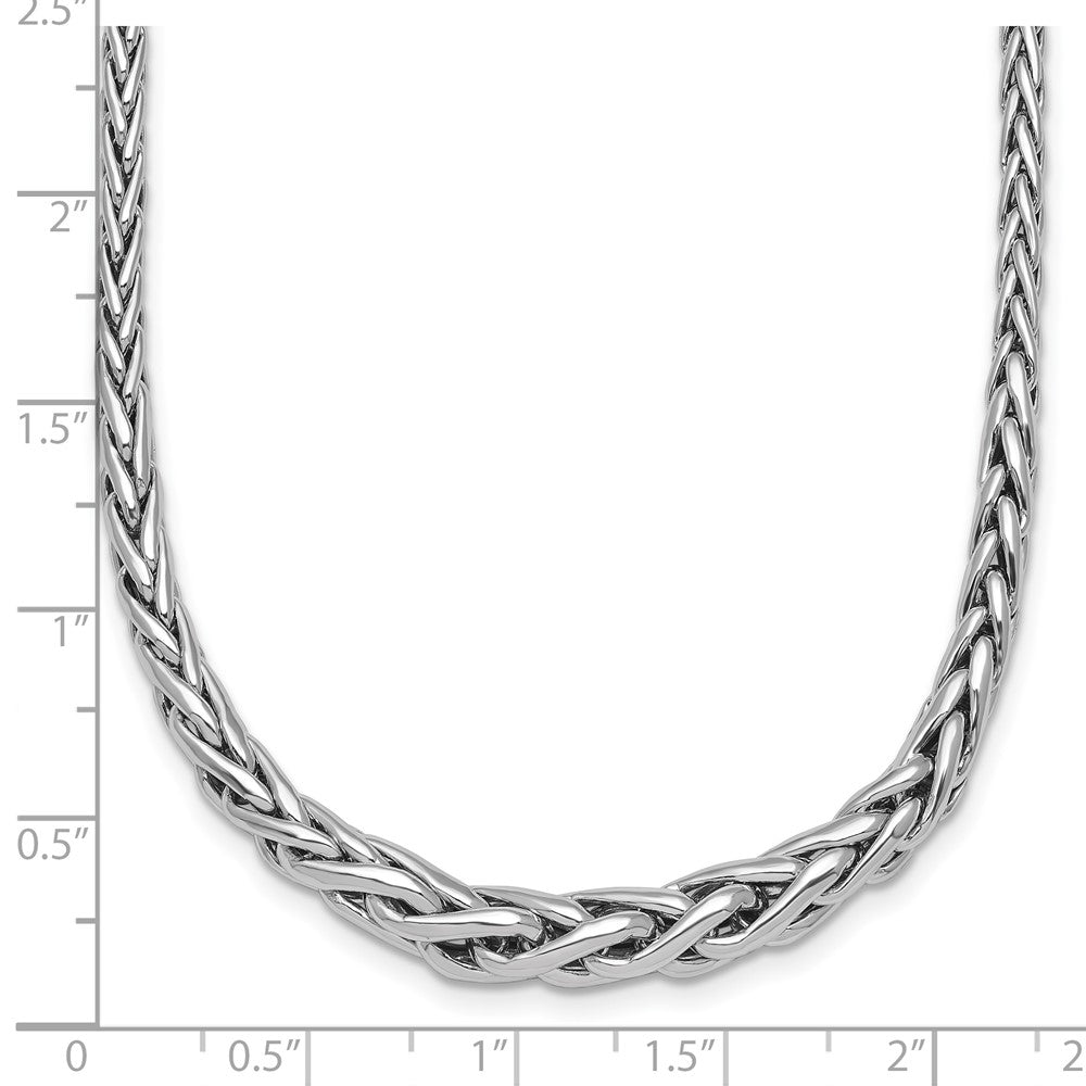 Sterling Silver Rhodium Plated Fancy Graduated Link 16in W/ 2in Ext Necklace