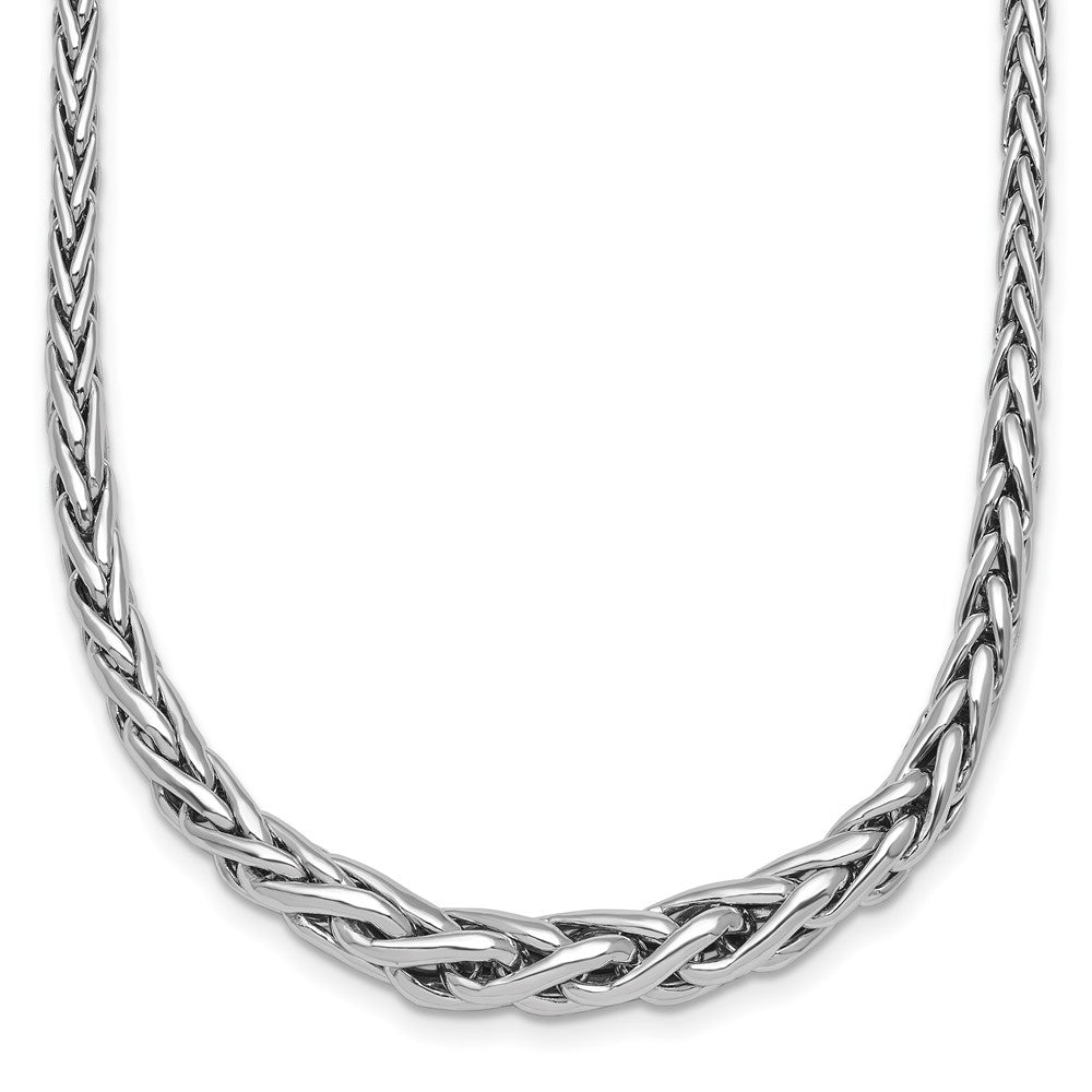 Sterling Silver Rhodium Plated Fancy Graduated Link 16in W/ 2in Ext Necklace