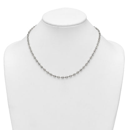 Sterling Silver Polished 4.8mm Puffed Mariner Anchor Link 18 Inch Necklace