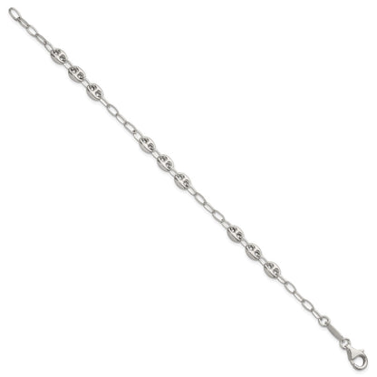 Sterling Silver 8in. Puffed Mariner Link Bracelet