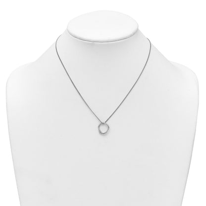 Sterling Silver Rhodium-Plated Polished 16 w/2in Ext Abstract Necklace