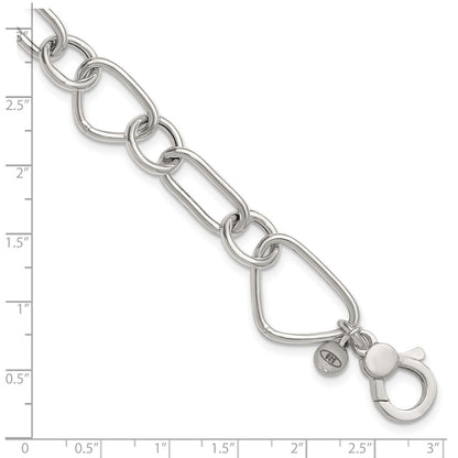 Sterling Silver Polished w/1in Ext Fancy Link Bracelet