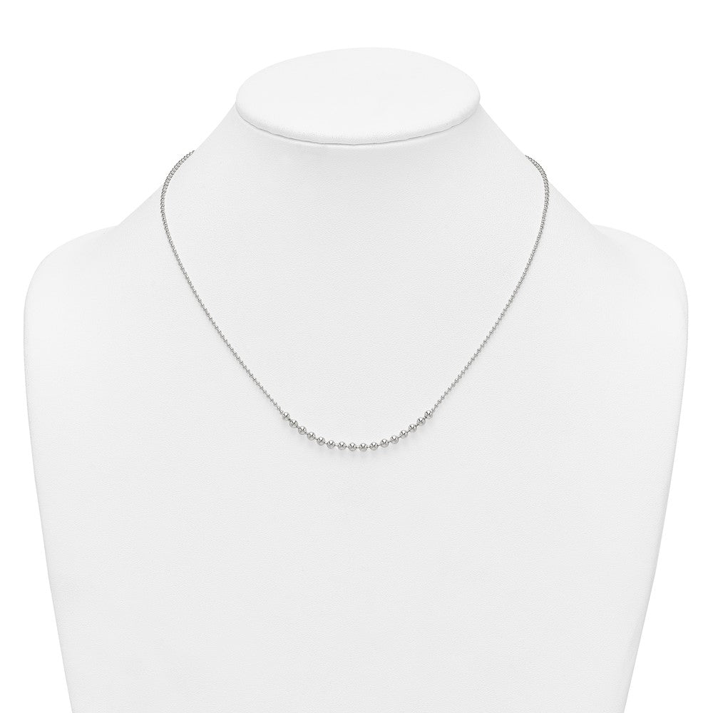 Sterling Silver Polished Beaded 18 Inch Necklace