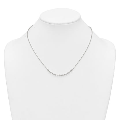 Sterling Silver Polished Beaded 18 Inch Necklace
